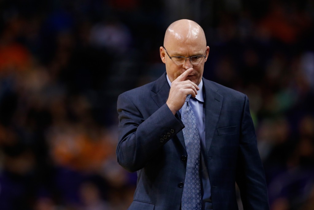 PHOENIX, AZ - DECEMBER 09: Head coach Scott Skiles of the Orlando Magic reacts during the first half of the NBA game against the Phoenix Suns at Talking Stick Resort Arena on December 9, 2015 in Phoenix, Arizona. NOTE TO USER: User expressly acknowledges and agrees that, by downloading and or using this photograph, User is consenting to the terms and conditions of the Getty Images License Agreement.   Christian Petersen/Getty Images/AFP