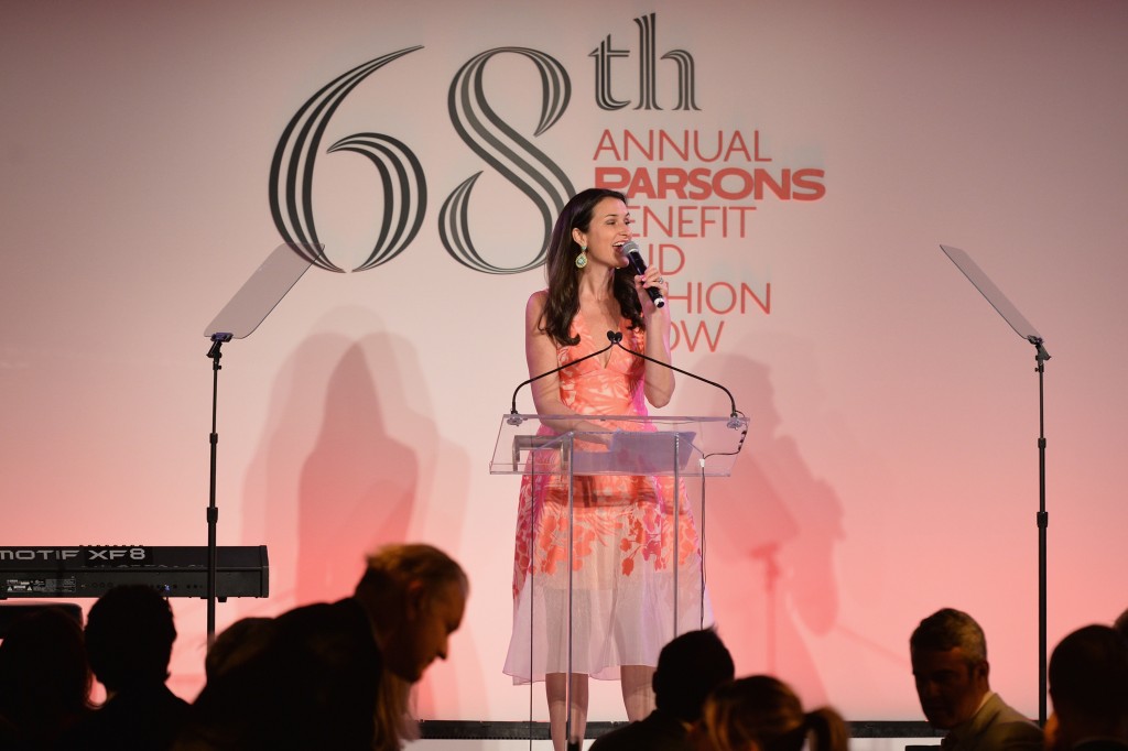NEW YORK, NY - MAY 23: Senior Vice President of Christie's Action House Lydia Fenet speaks onstage during 2016 Parsons Benefit at Chelsea Piers on May 23, 2016 in New York City.   Andrew Toth/Getty Images for Parsons School of Design/The New School/AFP