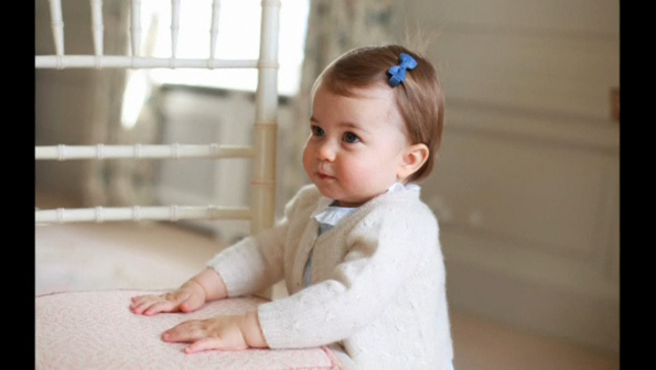 Britain's Princess Charlotte captured in photographs taken by her mother, Catherine, Duchess of Cambridge, at Anmer Hall in Norfolk, which are shared ahead of her first birthday.(photo grabbed from Reuters video) 
