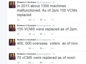 Courtesy COMELEC commissioner Rowena Guanzon tweeter account