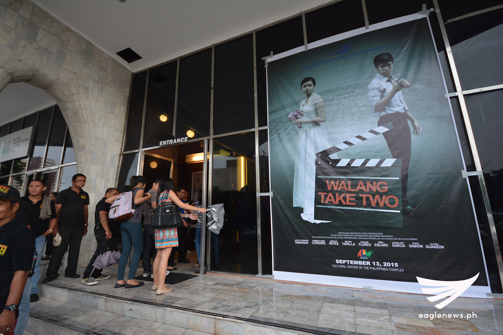 (File photo) The poster of the Philippines' INCinema Film, "Walang Take Two" posted during its Philippine premiere at the Aliw Theater on September 13, 2015. The film recently received three nominations from the Madrid International Film Festival: Best Cinematography in a Foreign Language Film, Best Director of a Foreign Language Feature Film, and Best Film. (Eagle News Service)