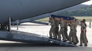 Australian soldiers who died in foreign conflicts are repatriated from Malaysia (Photo grabbed from Reuters video/Courtesy Reuters)