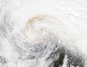NASA's Aqua satellite captured this image of the clouds over Canada. Entwined within the clouds is the smoke billowing up from the wildfires that are currently burning across a large expanse of the country. The smoke has become entrained within the clouds causing it to twist within the circular motion of the clouds and wind. This image was taken by the Moderate Resolution Imaging Spectroradiometer (MODIS) instrument on the Aqua satellite on May 9, 2016. Image Credit: NASA image courtesy Jeff Schmaltz LANCE/EOSDIS MODIS Rapid Response Team, GSFC Caption: Lynn Jenner