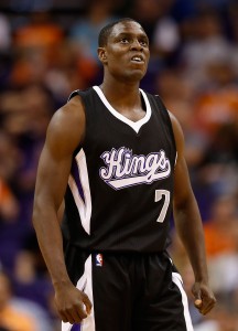 PHOENIX, AZ - NOVEMBER 07: Darren Collison #7 of the Sacramento Kings reacts after scoring against the Phoenix Suns during the second half of the NBA game at US Airways Center on November 7, 2014 in Phoenix, Arizona. The Kings defeated the Suns 114-112 in double overtime. NOTE TO USER: User expressly acknowledges and agrees that, by downloading and or using this photograph, User is consenting to the terms and conditions of the Getty Images License Agreement.   Christian Petersen/Getty Images/AFP