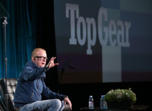 PASADENA, CA - JANUARY 08: Host Chris Evans speaks onstage during the Top Gear panel as part of the BBC America portion of This is Cable 2016 Television Critics Association Winter Tour at Langham Hotel on January 8, 2016 in Pasadena, California. Frederick M. Brown/Getty Images/AFP