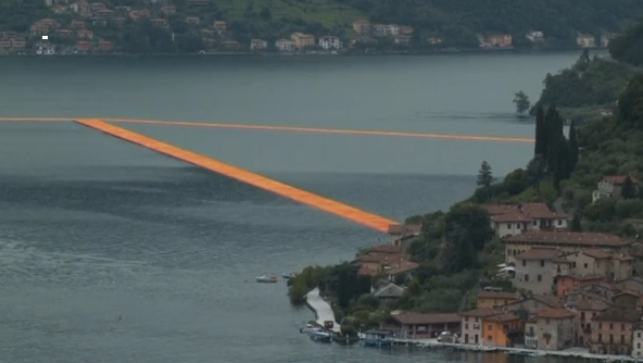 Ever wanted to walk on water? Well now you can. Artist Christo is close to inaugurating his latest art installation, 'The Floating Piers', providing walkways over Italy's Lake Iseo.(photo grabbed from Reuters video) 
