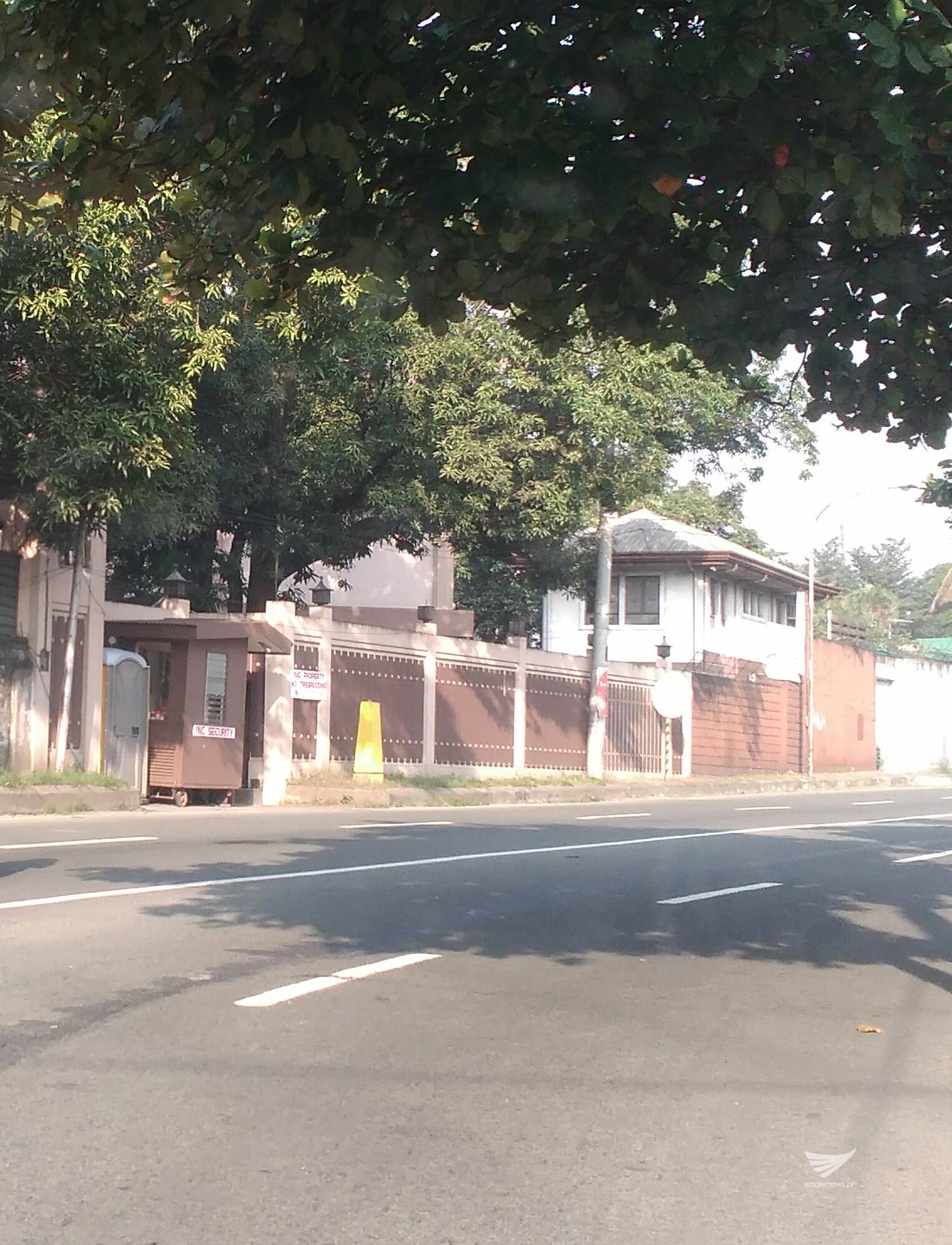 The Iglesia Ni Cristo property at no. 36 Tandang Sora Avenue in Quezon City. A Manila metropolitan trial court has ordered the illegal occupants of the place to immediately vacate the premises of this INC property. (Eagle News Service)
