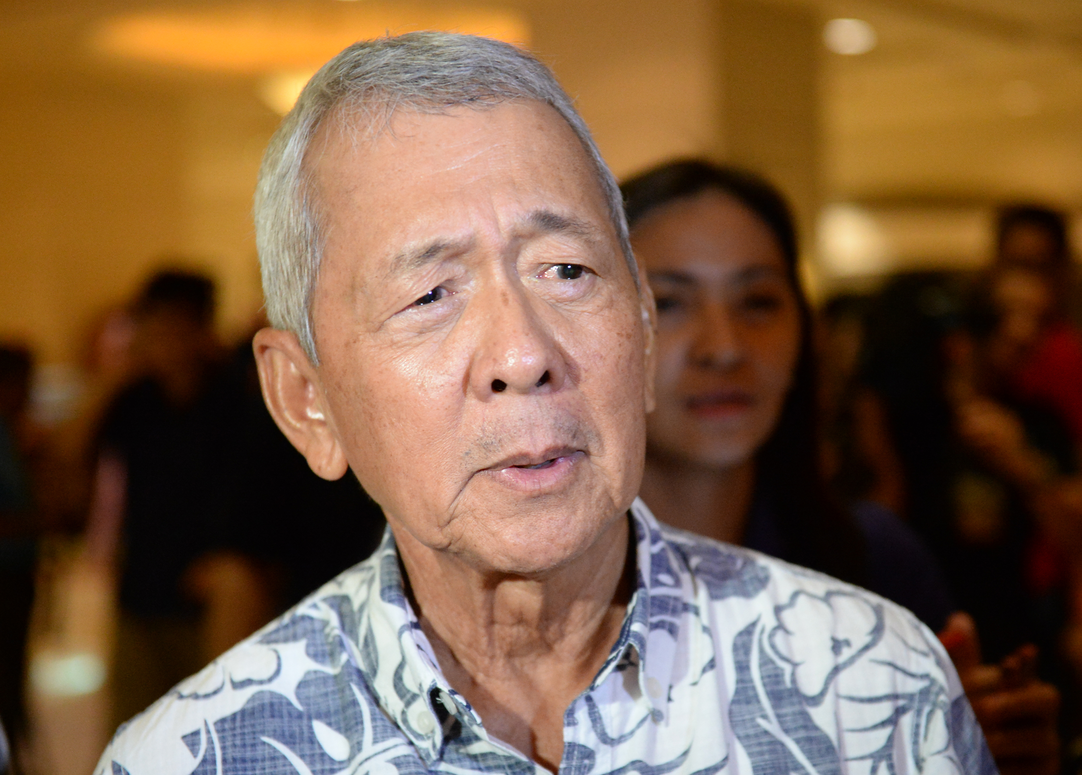 Perfecto Yasay, tapped to be the next Philippine affairs Secretary, speaks to members of the media after meeting President-elect Rodrigo Duterte, at a hotel in Davao City, insouthern island of Mindanao on May 18, 2016. / AFP PHOTO / TED ALJIBE