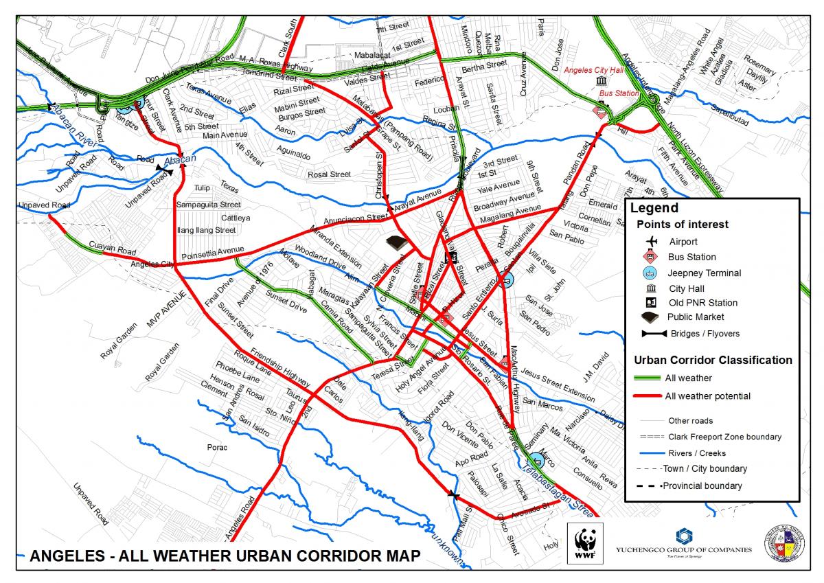 The maps for the Clark Freeport Zone and Angeles City.