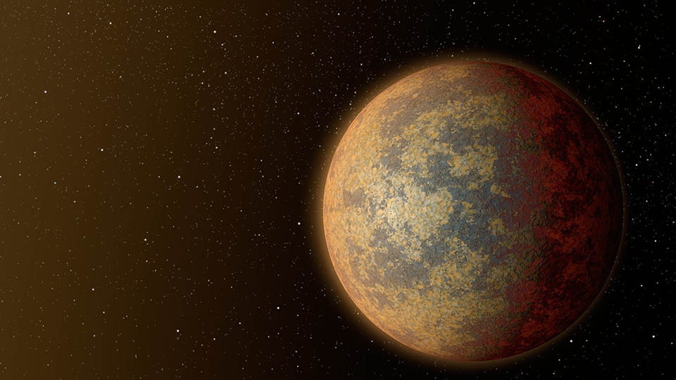 This handout acquired on July 30, 2015 from NASA/JPL-Caltech shows an artist's conception of one possible appearance of the nearest rocky exoplanet found to date outside our solar system. The planet is 1.6 times the size of Earth, and whips around its star in just three days. Scientists predict that the scorching-hot planet -- known to be rocky through measurements of its mass and size -- would have a rocky, partially molten surface with geological activity, including possibly volcanoes. Astronomers said on July 30 that they had found a planetary system with three super-Earths orbiting a bright, dwarf star -- one of them likely a volcanic world of molten rock. The four-planet system had been hiding out in the M-shaped, northern hemisphere constellation Cassiopeia, "just" 21 light years from Earth, a team reported in the journal Astronomy & Astrophysics. It comprises four planets -- one giant and three super-Earths orbiting a star dubbed HD219134. AFP PHOTO / NASA/JPL-Caltech/R. Hurt (IPAC) -- RESTRICTED TO EDITORIAL USE - MANDATORY CREDIT " AFP PHOTO / NASA/JPL-Caltech/R. Hurt (IPAC) " - NO MARKETING NO ADVERTISING CAMPAIGNS - DISTRIBUTED AS A SERVICE TO CLIENTS -- This artist's rendition shows one possible appearance for the planet HD 219134b, the nearest rocky exoplanet found to date outside our solar system. The planet is 1.6 times the size of Earth, and whips around its star in just three days. Scientists predict that the scorching-hot planet -- known to be rocky through measurements of its mass and size -- would have a rocky, partially molten surface with geological activity, including possibly volcanoes. / AFP PHOTO / NASA/JPL-Caltech/R. Hurt (IPAC) / -