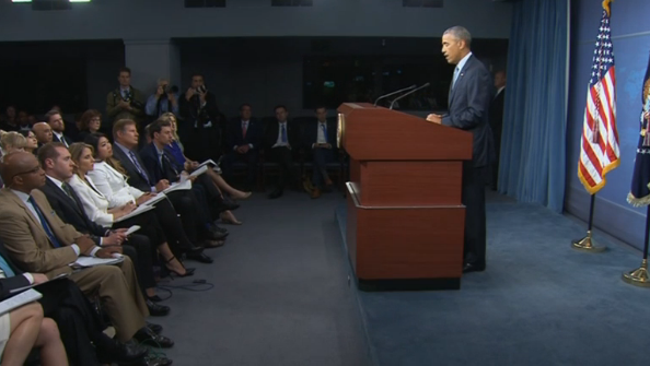 U.S. President Barack Obama says he is not confident "we can trust the Russians or Vladimir Putin" to reduce hostilities in Syria and adds that the stress of seeking a solution to the crisis had turned his hair grey.(photo grabbed from Reuters video)