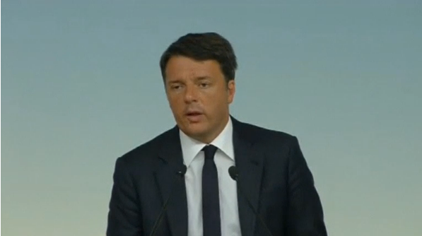 Italian Prime Minister Matteo Renzi vows to rebuild earthquake ravaged communities in central Italy.(photo grabbed from Reuters video)