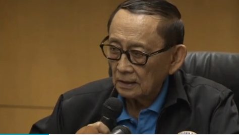 Former Philippine President Fidel Ramos talks to the media before his travel to Hong Kong to meet with "old friends" and rekindle ties with China following the arbitration ruling on the South China Sea.  (Courtesy Reuters/Photo grabbed from Reuters video)