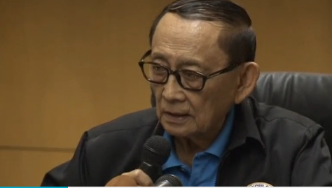 Former Philippine President Fidel Ramos talks to the media before his travel to Hong Kong to meet with "old friends" and rekindle ties with China following the arbitration ruling on the South China Sea. (Courtesy Reuters/Photo grabbed from Reuters video)