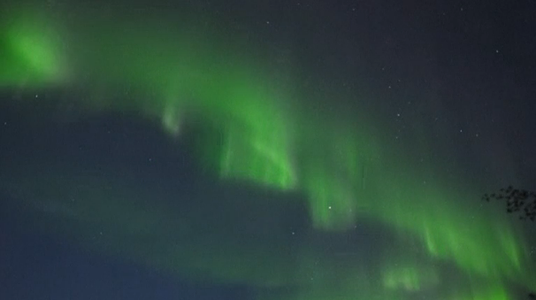 A beautiful aurora borealis display lights up the sky over Finnish Lapland, near the Arctic Circle. (Photo grabbed from Reuters video)