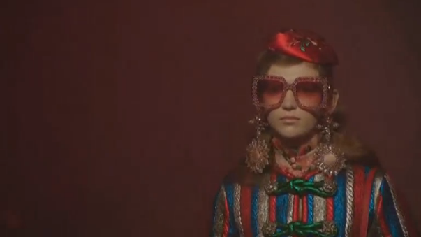 Gucci shows magic lanterns collection at Milan fashion week (Photo captured from Reuters video)