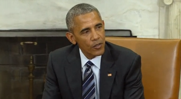 President Barack Obama said after meeting with the top four congressional leaders on Monday he was encouraged that lawmakers would be able to pass short term spending legislation to keep the government open during the 2017 fiscal year.(photo grabbed from Reuters video)