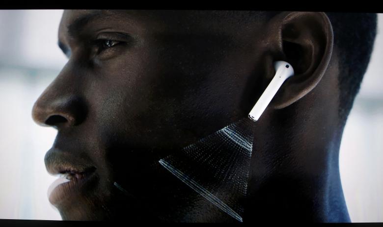 Video screen image of Apple AirPods during a media event in San Francisco, California, U.S. September 7, 2016. Reuters/Beck Diefenbach