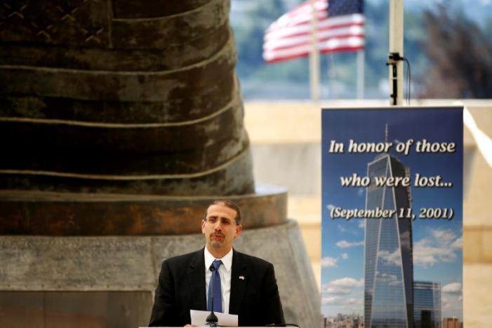 U.S. Ambassador to Israel Daniel Shapiro speaks during a memorial event marking the 15th anniversary of September 11, 2001 attacks in the U.S., at the 9/11 Living Memorial Plaza in Jerusalem September 11, 2016. REUTERS/Ronen Zvulun