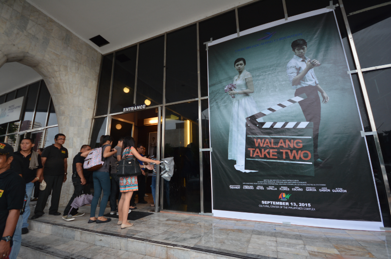 (File photo) The poster of the Philippines' INCinema Film, "Walang Take Two" posted during its Philippine premiere at the Aliw Theater on September 13, 2015. (Eagle News Service)