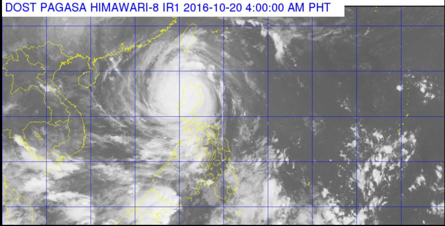 Satellite image of typhoon "Lawin" as of 4 a.m., Thursday (October 20). Courtesy PAGASA-DOST.