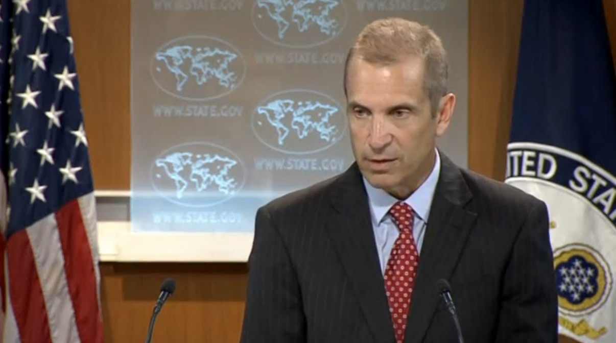 US State Department spokesman Mark Toner said Philippine President Duterte's remarks of wanting to slaughter three million drug addicts, just like what Adolf Hitler did to the Jews, is troubling. (Courtesy Reuters/Photo grabbed from Reuters video)