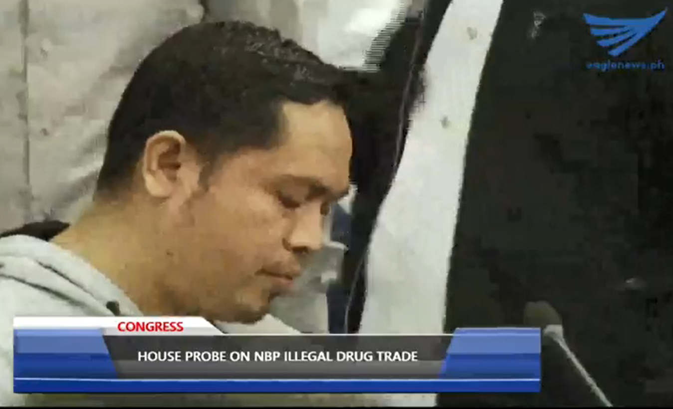 Controversial high-profile inmate Jaybee Sebastian appears at the House committee on justice hearing the alleged illegal drug trade at the New Bilibid Prisons. (Eagle News Service)