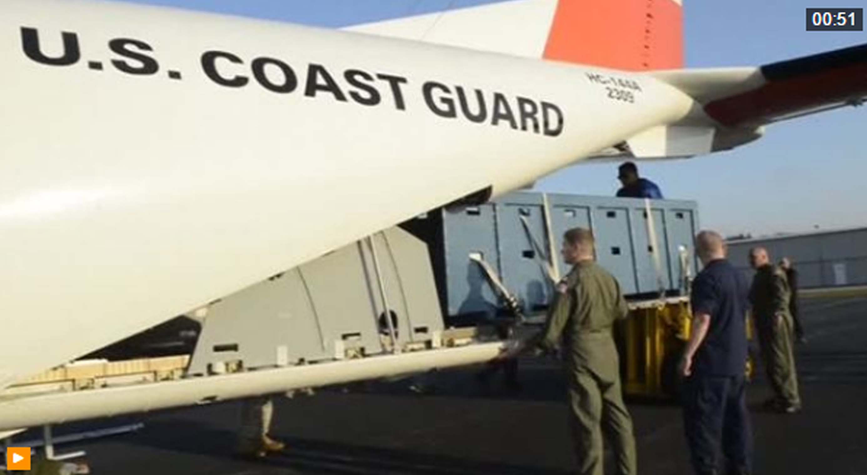 The U.S. Coast Guard releases video showing the transport to Florida of a rescued pregnant manatee that had accidentally swam into the cold waters of Massachusetts.