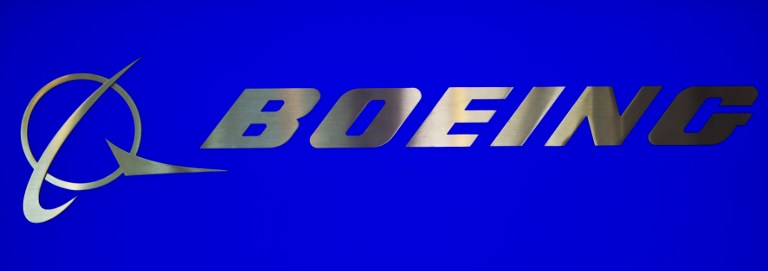 (FILES) This file photo taken on April 27, 2012 shows the Boeing logo at Boeing's production facilities in North Charleston, South Carolina. Boeing expects the US to appeal a World Trade Organization decision that struck down a plane-building subsidy offered by Washington state, company representatives said November 28, 2016. Monday's decision by the WTO was a win for the European Union on behalf of Airbus, which had argued that a Washington state tax benefit to Boeing to build the 777x was an unfair subsidy. / AFP PHOTO / PAUL J. RICHARDS