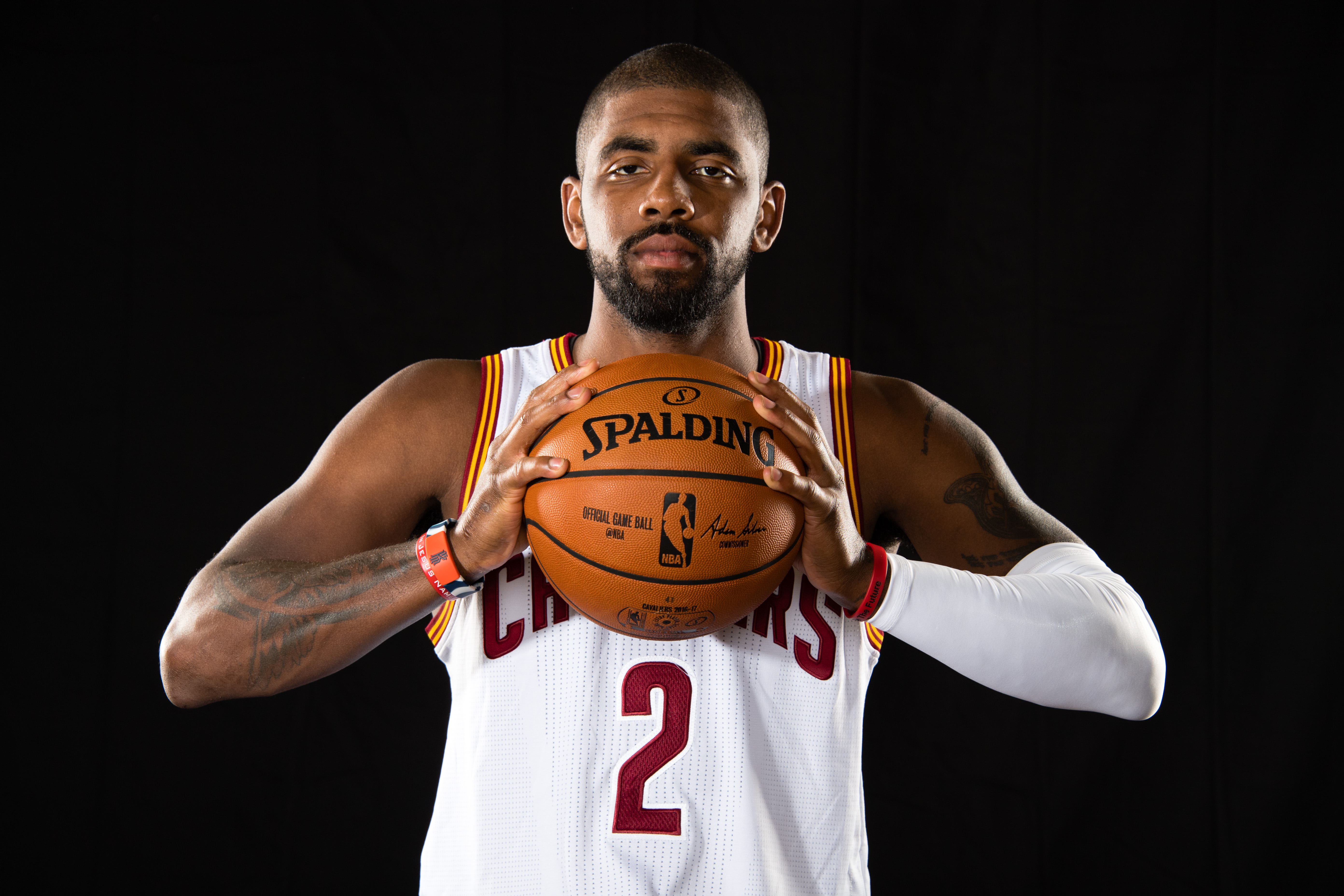 CLEVELAND, OH - SEPTEMBER 26: Kyrie Irving #2 of the Cleveland Cavaliers during media day at Cleveland Clinic Courts on September 26, 2016 in Cleveland, Ohio. NOTE TO USER: User expressly acknowledges and agrees that, by downloading and/or using this photograph, user is consenting to the terms and conditions of the Getty Images License Agreement. Mandatory copyright notice.   Jason Miller/Getty Images/AFP