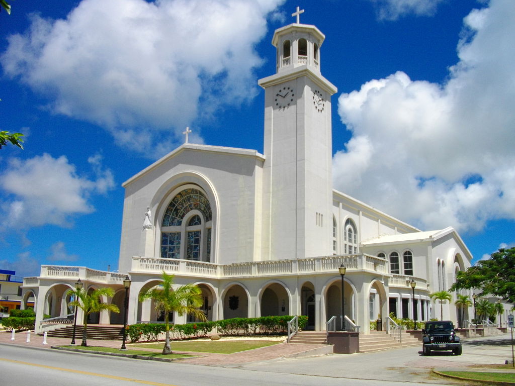 Dulce Nombre de Maria Cathedral Basilica, the seat of the Metropolitan Archbishop of Agana.  A group of former altar boys have filed lawsuits against the Catholic Church in Guam seeking damages for historic child sex abuse allegedly committed by clerics in the Pacific territory.  (Photo courtesy wikimedia commons)
