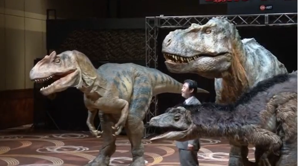 World's biggest dinosaur robots unveiled for the first time in Japan. (Photo grabbed from Reuters video)