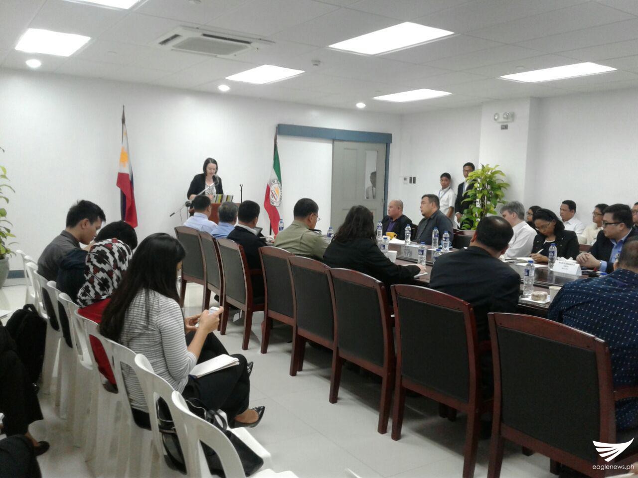 Dr. Ekaterina Koldunova talks about Russia's bilateral and multilateral relations with the Philippines and ASEAN, during a roundtable discussion held on Friday, November 25, at the New Era University's ASEAN Studies Center in Quezon City. (Eagle News Service)