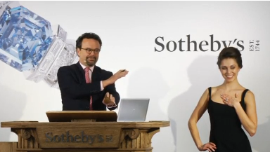 Rare diamonds fetch millions at Sotheby's auction in Geneva. (photo from Reuters file video)