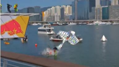 HANDMADE AIRPLANE ''BEAUTY ON THE RUN'' TAKING OFF. (Photo courtesy of Reuters video clip)