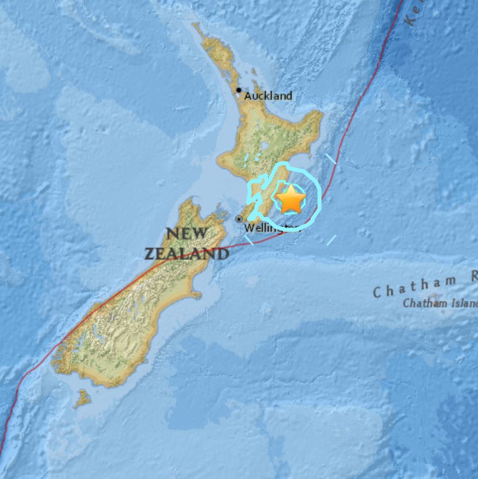 Magnitude 6 quake hits Castlepoint, New Zealand. (Photo grabbed from USGS website)