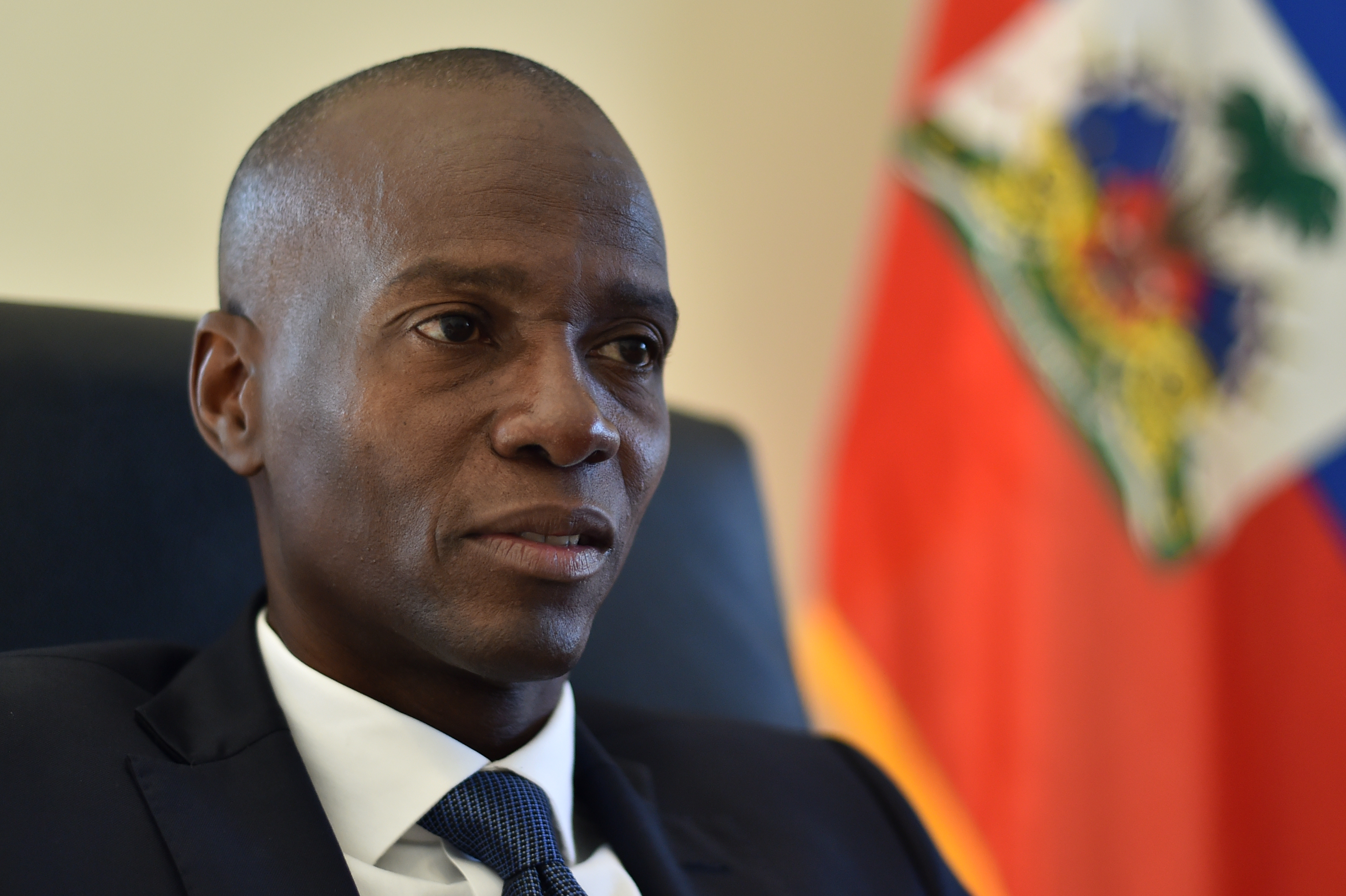 Jovenel Moise of PHTK political party, and new president of Haiti, according to the preliminary results that were given to the Provisional Electoral Council (CEP), speaks during an interview with AFP, in the commune of Petion Ville, in the Haitian capital Port-au-Prince, on December 1, 2016. / AFP PHOTO / HECTOR RETAMAL