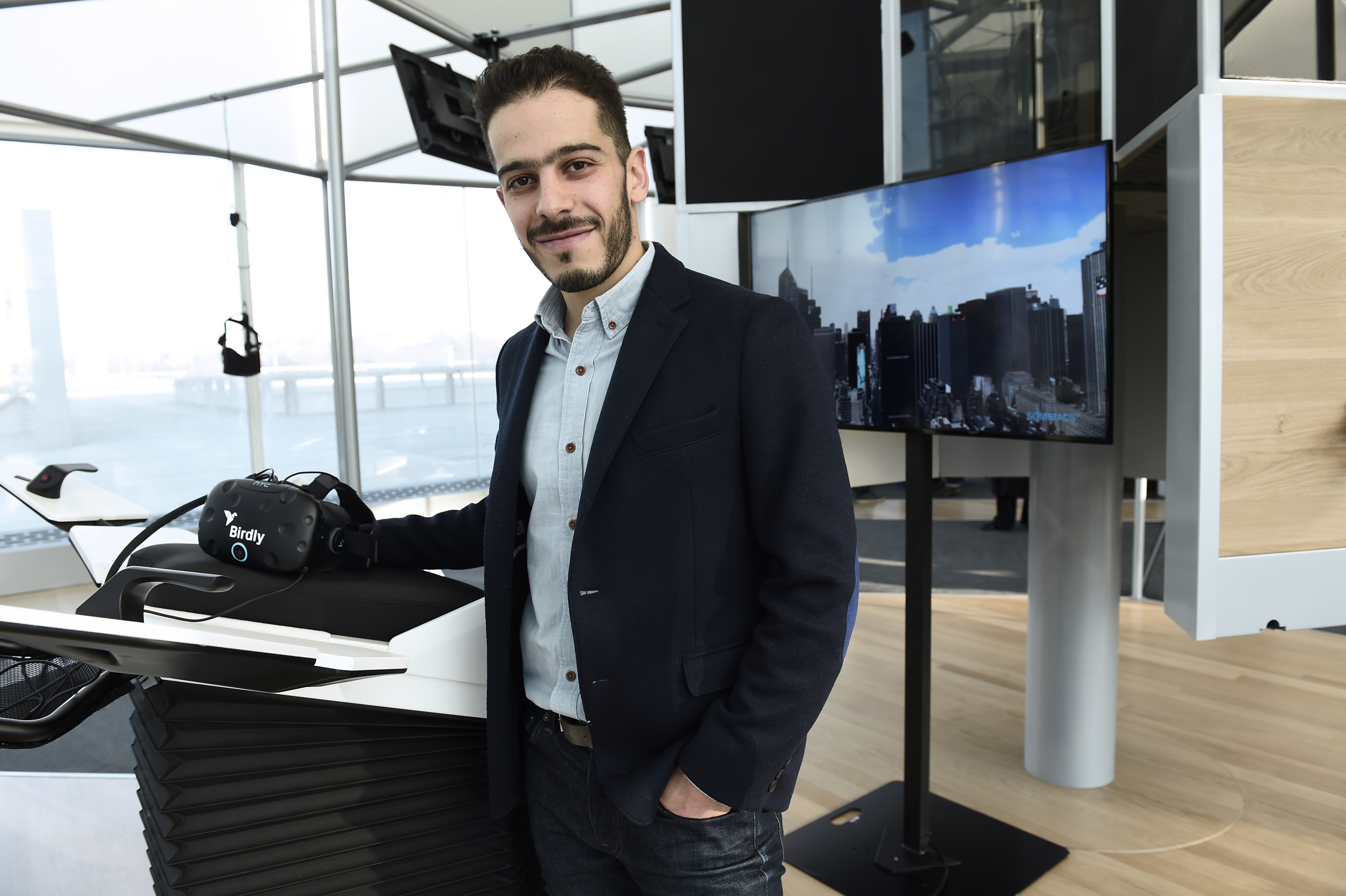 Co-owner of MK2 Elisha Karmitz poses on December 7, 2016 at the MK2 VR, the first permanent space dedicated to virtual reality, on December 7, 2016 in Paris. / AFP PHOTO / BERTRAND GUAY