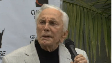 Kirk Douglas, the cleft-chinned movie star who fought gladiators, cowboys and boxers on the screen and the Hollywood establishment off it, celebrates his 100th birthday on Friday, December 9. (Photo courtesy of Reuters video file) 