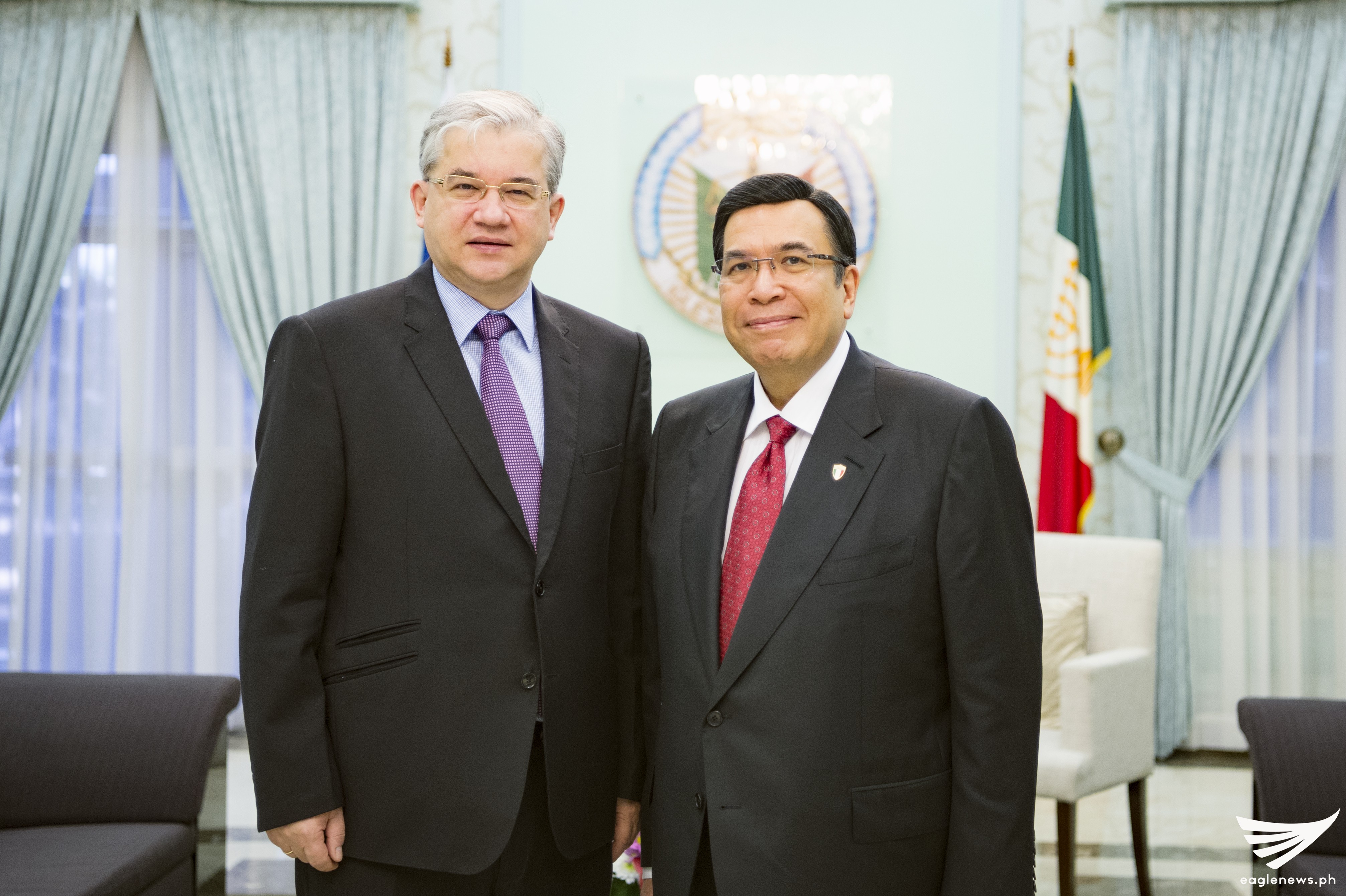 Russian Federation Ambassador Igor Anatolyevich Khovaev makes a courtesy call to Iglesia Ni Cristo Executive Minister Brother Eduardo V. Manalo on Tuesday, December 20, at the INC's Central Office in Quezon City, as he pushed for more "people to people contact" between Russia and the Philippines. (Eagle News Service)