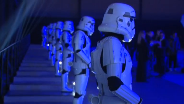 "Star Wars" universe lands in London at Tate Modern for premiere of "Rogue One", the first standalone movie in the franchise's history. (Photo grabbed from Reuters video)