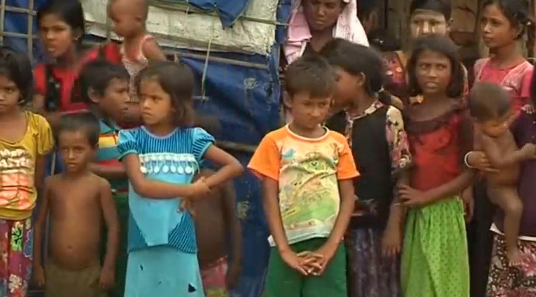 Some of the Rohingya children in refugee camps. Human Rights Watch hopes to see ASEAN countries push to solve Rohingya crisis in the upcoming meeting in Yangon. (Photo grabbed from Reuters video)