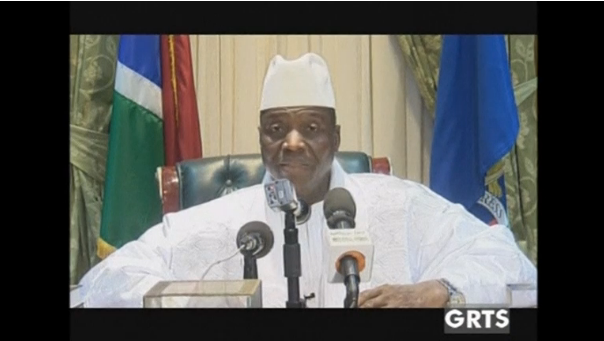 Longtime ruler of Gambia Yahya Jammeh announces he is stepping down as president to avoid bloodshed.(photo grabbed from Reuters video) 