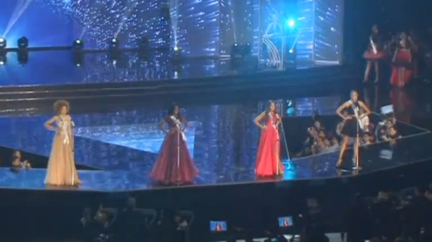 Miss Universe candidates don their national costumes, swimsuits and evening gowns during the preliminary competition of the pageant. (Photo grabbed from Reuters video)