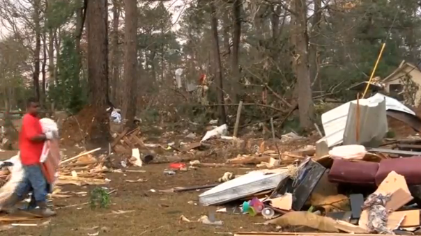 Possible tornado sweeps through rural Texas community flattening homes. (Photo grabbed from Reuters video)