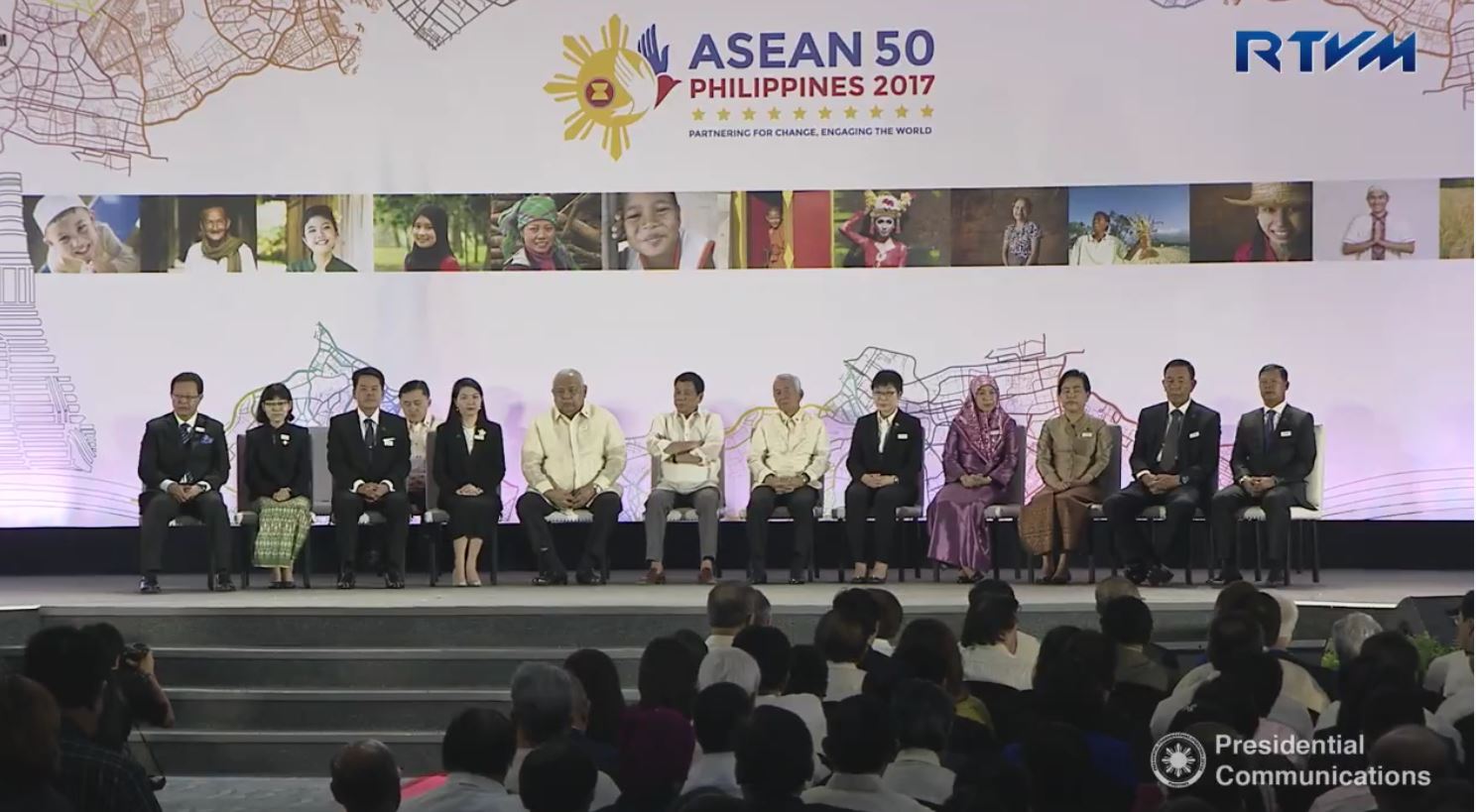 The Philippine chairmanship of the ASEAN is launched in Davao City with President Rodrigo Duterte and the ambassadors of the ASEAN member nations. (Photo grabbed from RTVM video)