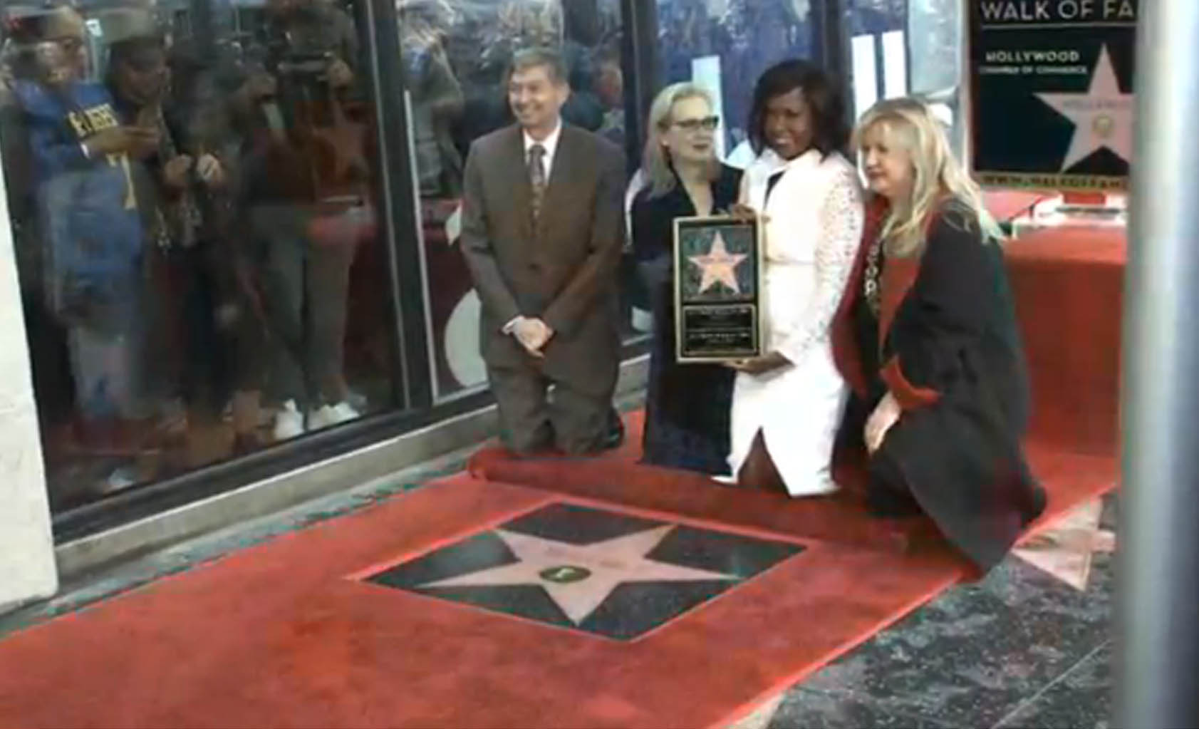 Viola Davis receives the 2,596th star on the Hollywood Walk of Fame. (Photo courtesy to Reuters video)
