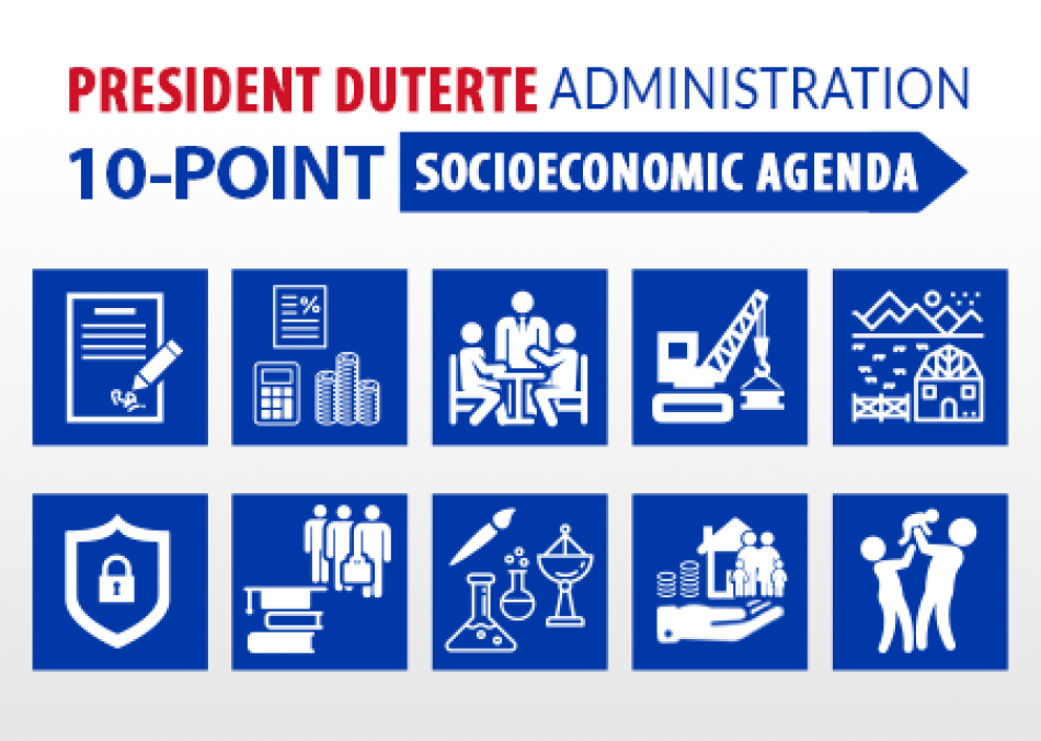 The 10-point Socioeconomic agenda of President Duterte this 2017. (Photo i courtesy of the Department of Health)