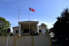 a general view of the North Korean Embassy in Kuala Lumpur on February 18, 2017.   North Korea's ambassador to Malaysia Kang Chol said Pyongyang would reject any results of a post-mortem examination carried out by Kuala Lumpur on the body of Kim Jong-Nam. / AFP PHOTO / MANAN VATSYAYANA