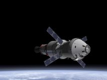 This undated artists rendering provided by NASA and the European Space Agency shows the Orion capsule and the service module in Earth orbit. NASA/ESA on January 16, 2013 discussed plans for Europe to provide the Orion capsules service module for an unmanned test flight planned in late 2017. The service module provides in-space propulsion, life support and abort capability for the capsule, which is being designed to carry humans to the moon, an asteroid and eventually Mars. AFP PHOTO/HANDOUT/NASA/ESA / AFP PHOTO / NASA/ESA / HO